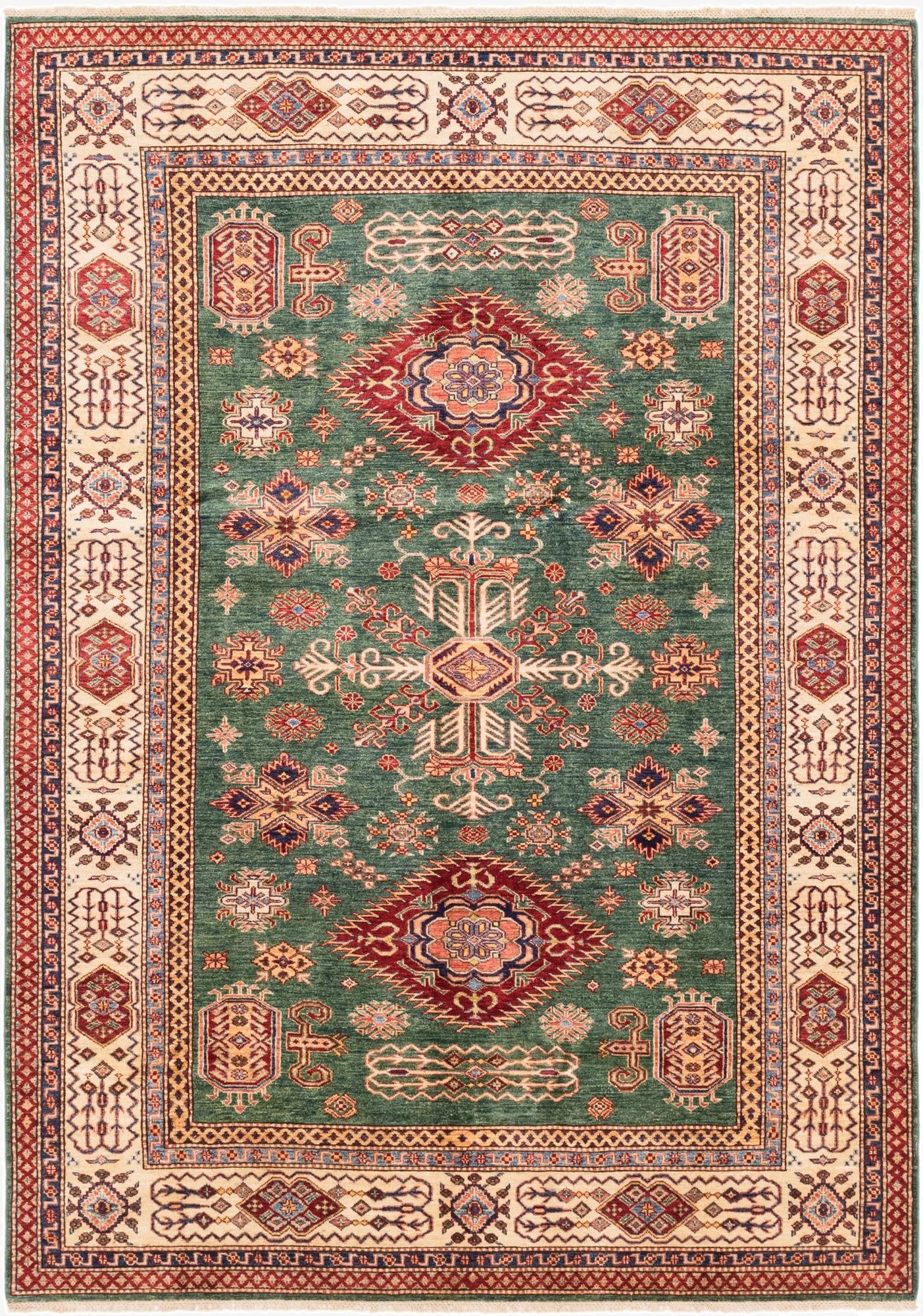  6' 8 x 9' 5  Hand Knotted Kazak Oriental Rug