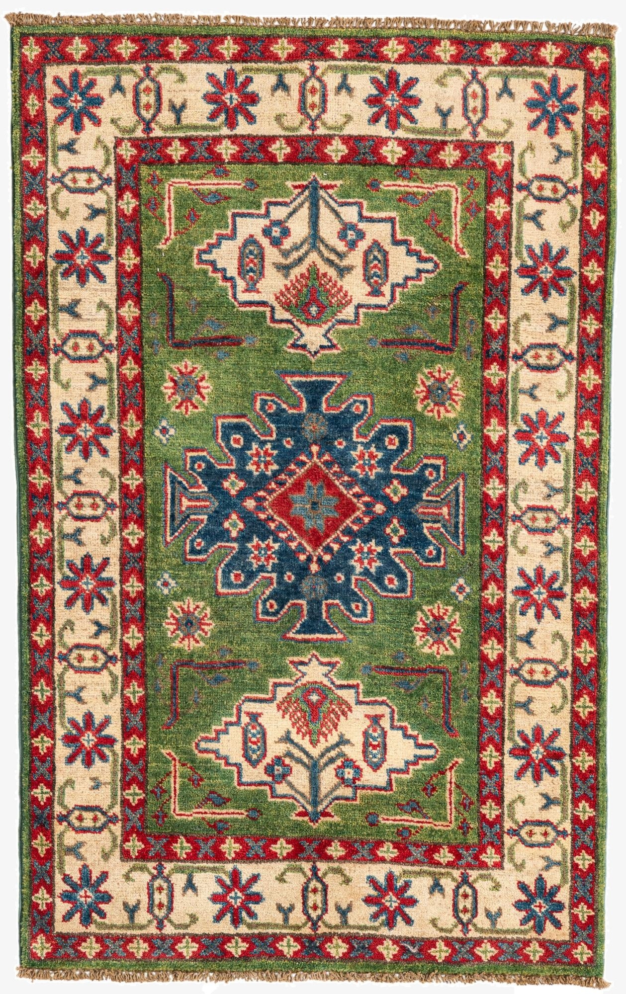  2' 8 x 4' 3  Hand Knotted Kazak Rug