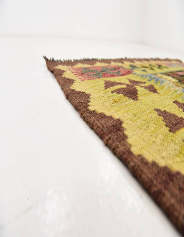 Detail image of  3' 6 x 5' 5  Hand Woven Kilim Maymana Wool Rug
