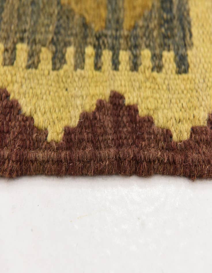 Detail image of  3' 6 x 5' 5  Hand Woven Kilim Maymana Wool Rug