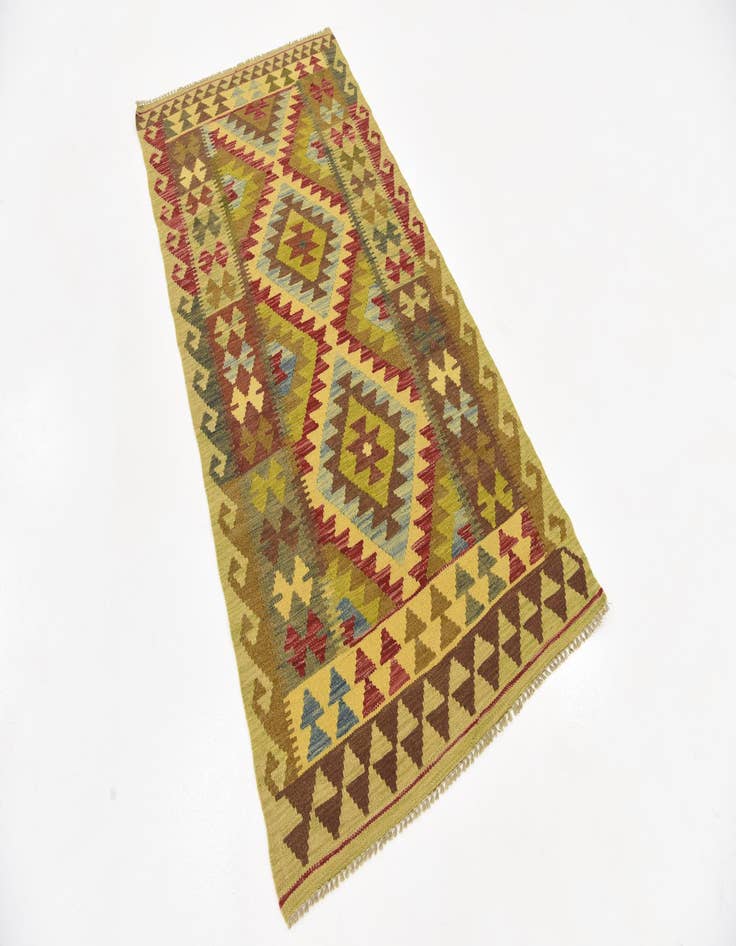 Detail image of  3' 2 x 6' 4  Hand Woven Kilim Maymana Wool Rug