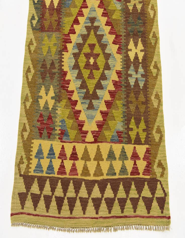 Detail image of  3' 2 x 6' 4  Hand Woven Kilim Maymana Wool Rug