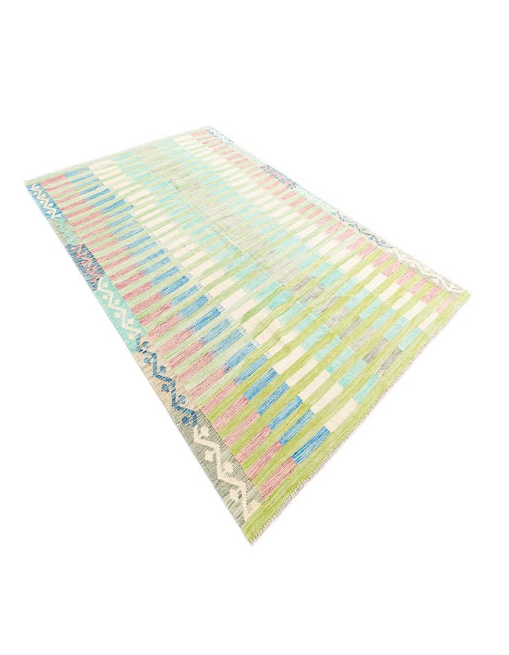 Detail image of  6' 5 x 9' 10  Hand Woven Kilim Modern Wool Rug