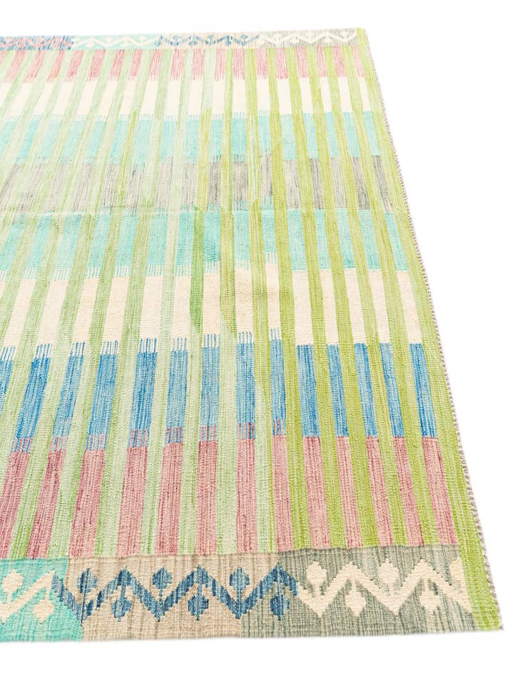 Detail image of  6' 5 x 9' 10  Hand Woven Kilim Modern Wool Rug