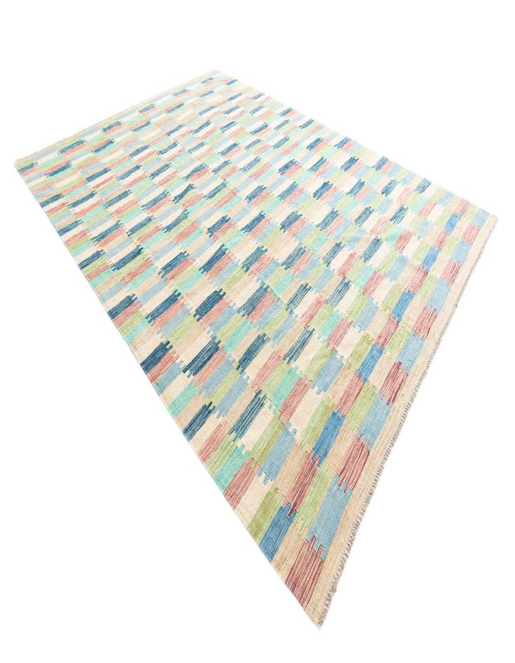 Detail image of  7' x 9' 5  Hand Woven Kilim Modern Wool Rug