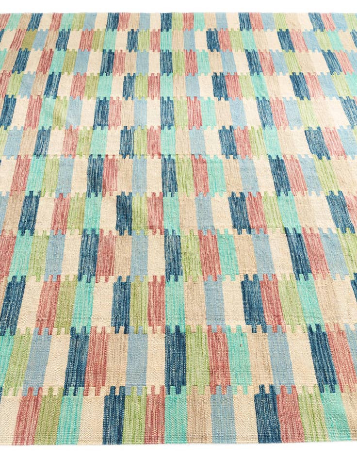 Detail image of  7' x 9' 5  Hand Woven Kilim Modern Wool Rug
