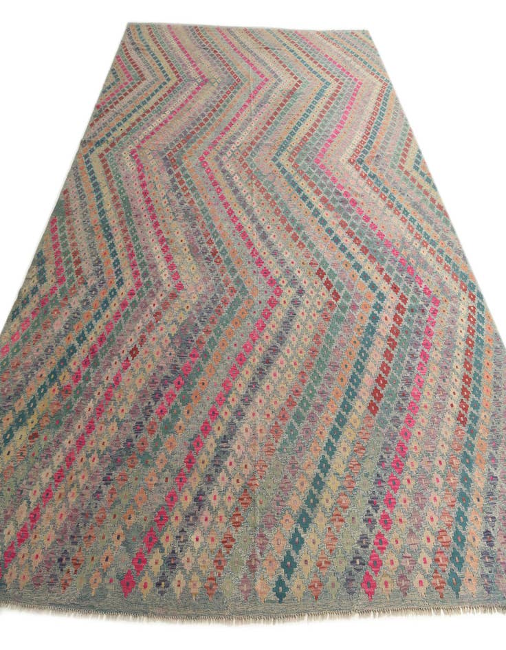 Detail image of  10' 4 x 13'  Hand Woven Kilim Modern Wool Rug