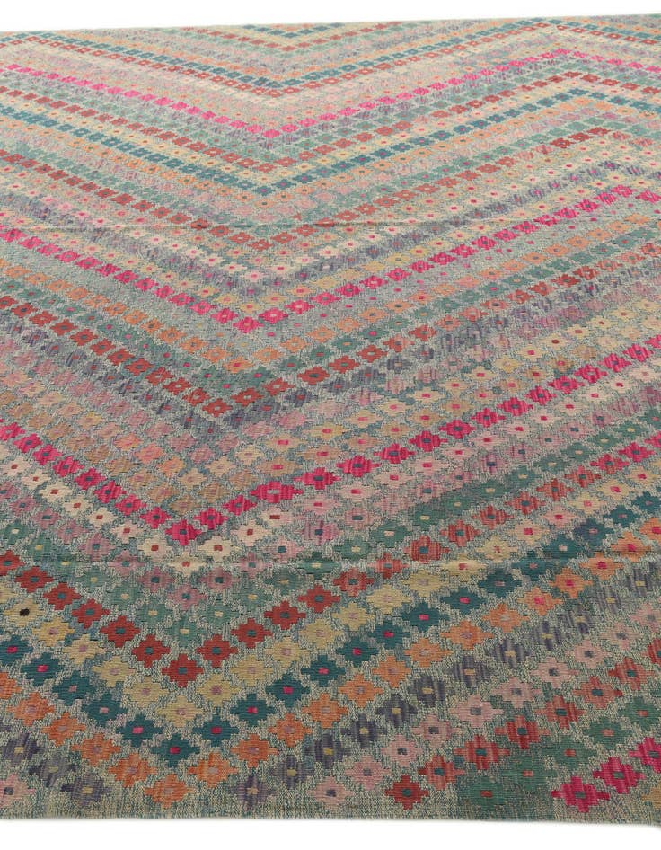 Detail image of  10' 4 x 13'  Hand Woven Kilim Modern Wool Rug