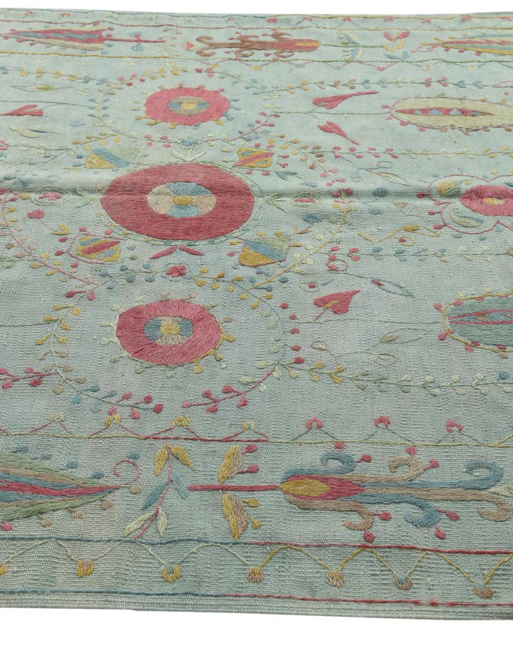 Detail image of  6' x 8'  Hand Woven Kilim Suzani Wool Rug