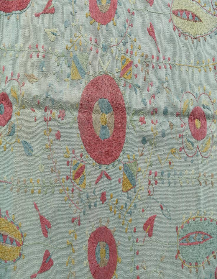 Detail image of  6' x 8'  Hand Woven Kilim Suzani Wool Rug