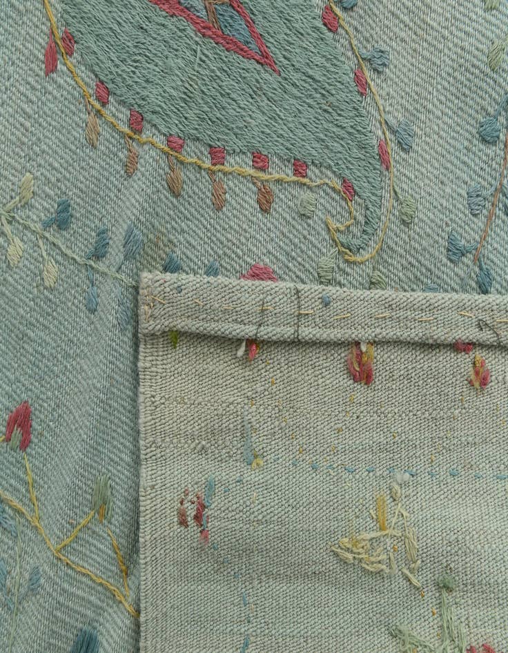 Detail image of  6' x 8'  Hand Woven Kilim Suzani Wool Rug