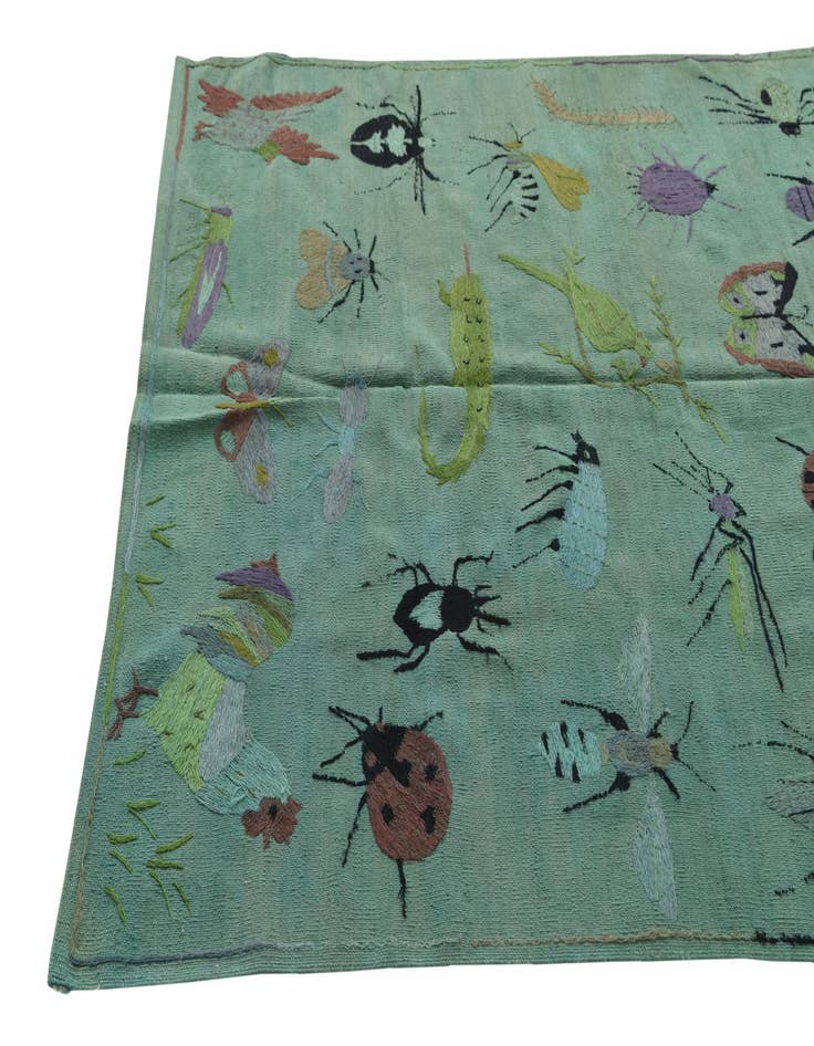 Detail image of  4' 10 x 6' 7  Hand Woven Kilim Suzani Wool Rug