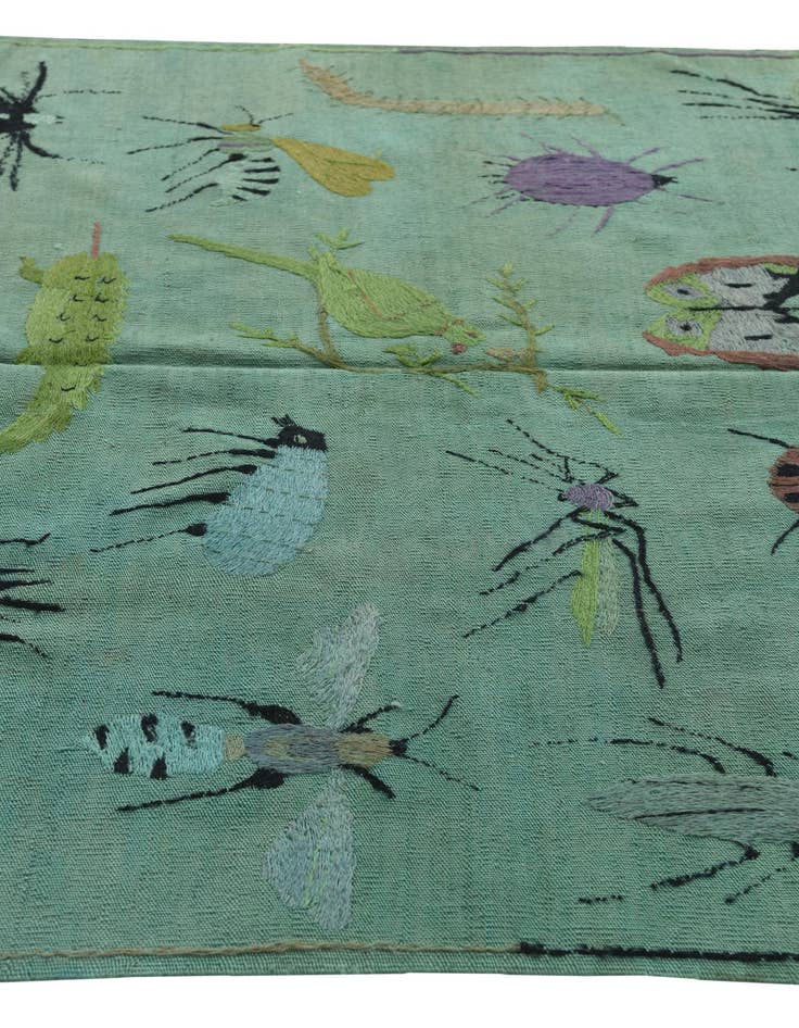 Detail image of  4' 10 x 6' 7  Hand Woven Kilim Suzani Wool Rug