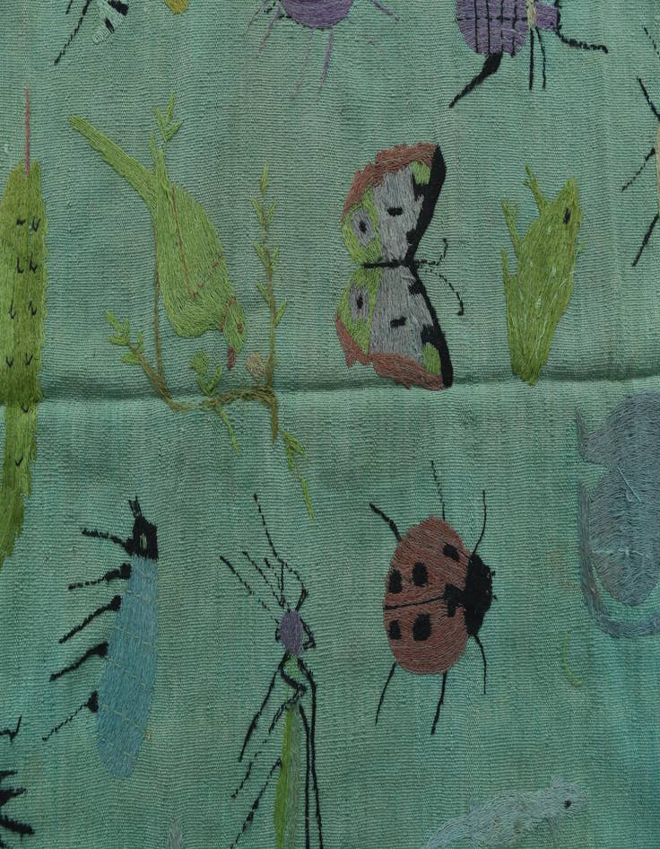 Detail image of  4' 10 x 6' 7  Hand Woven Kilim Suzani Wool Rug