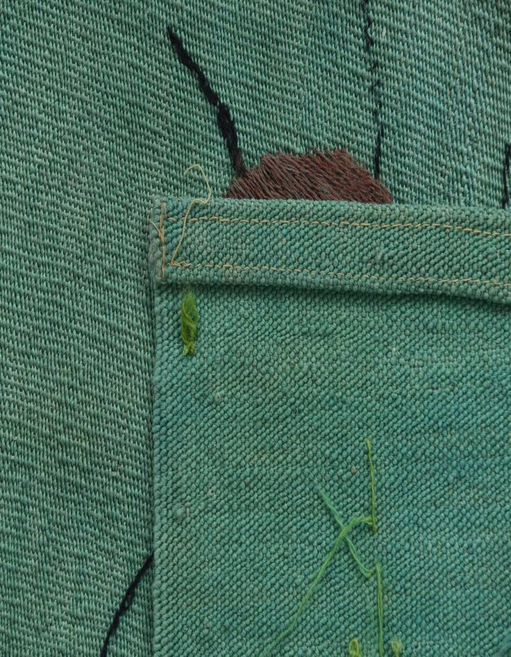 Detail image of  4' 10 x 6' 7  Hand Woven Kilim Suzani Wool Rug