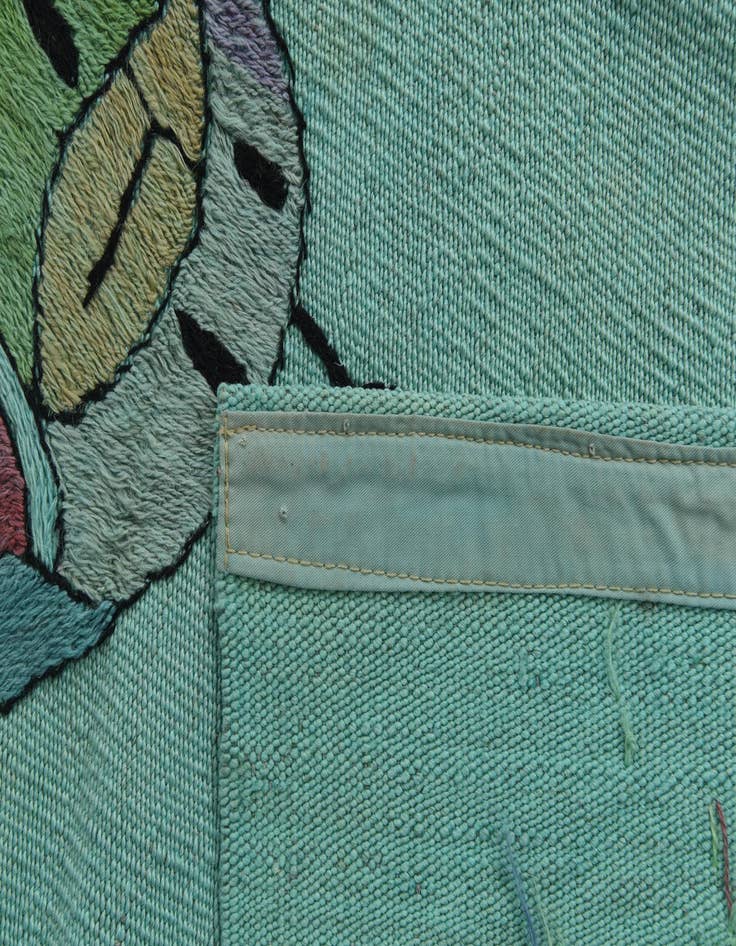 Detail image of  3' 2 x 4' 9  Hand Woven Kilim Suzani Wool Rug