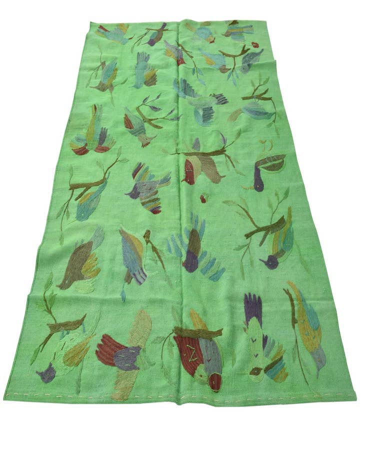 Detail image of  4' 7 x 6' 2  Hand Woven Kilim Suzani Wool Rug