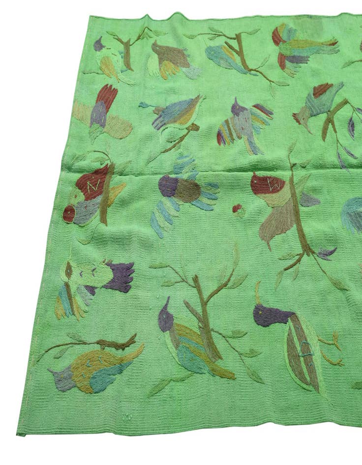 Detail image of  4' 7 x 6' 2  Hand Woven Kilim Suzani Wool Rug