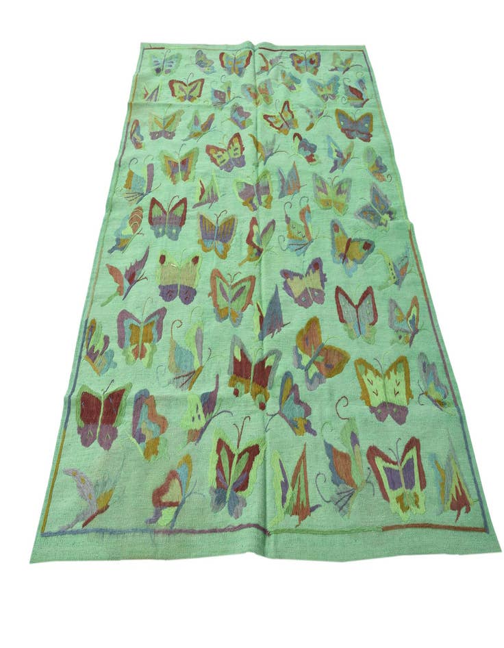 Detail image of  4' 10 x 6' 7  Hand Woven Kilim Suzani Wool Rug