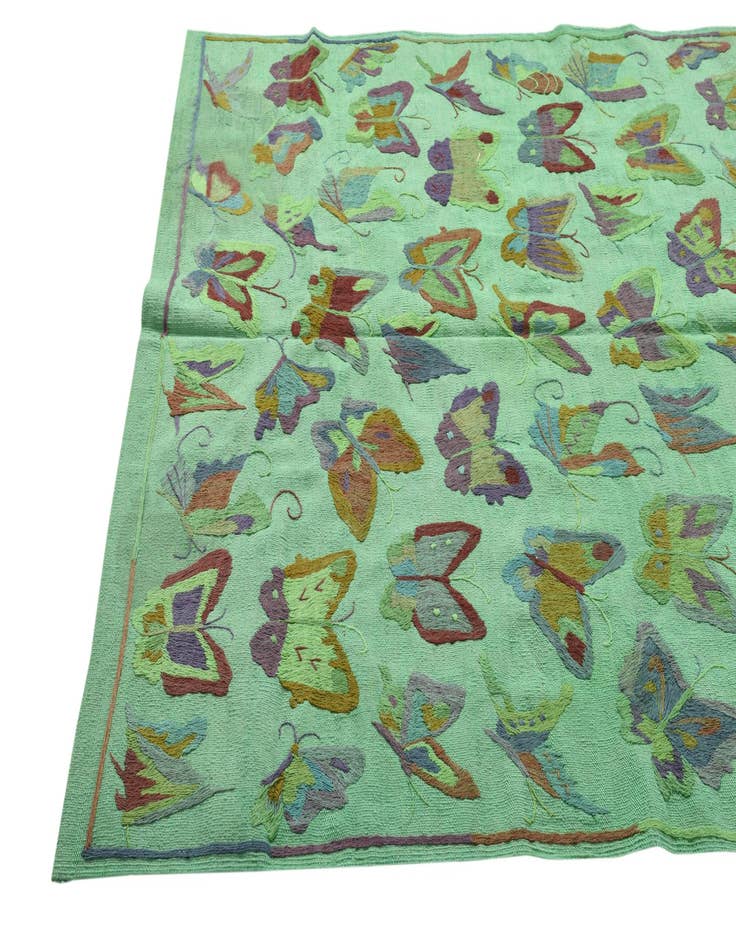 Detail image of  4' 10 x 6' 7  Hand Woven Kilim Suzani Wool Rug