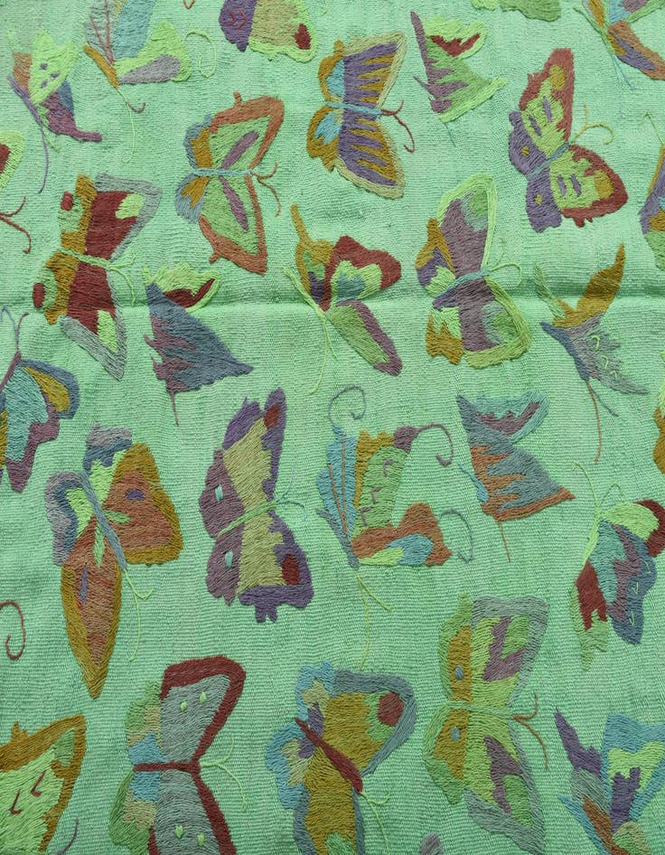 Detail image of  4' 10 x 6' 7  Hand Woven Kilim Suzani Wool Rug