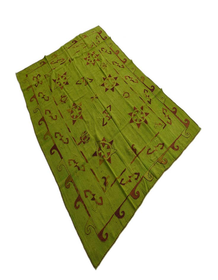 Detail image of  5' 6 x 7' 4  Hand Woven Kilim Suzani Wool Rug