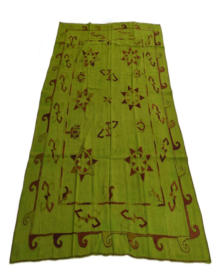 Detail image of  5' 6 x 7' 4  Hand Woven Kilim Suzani Wool Rug