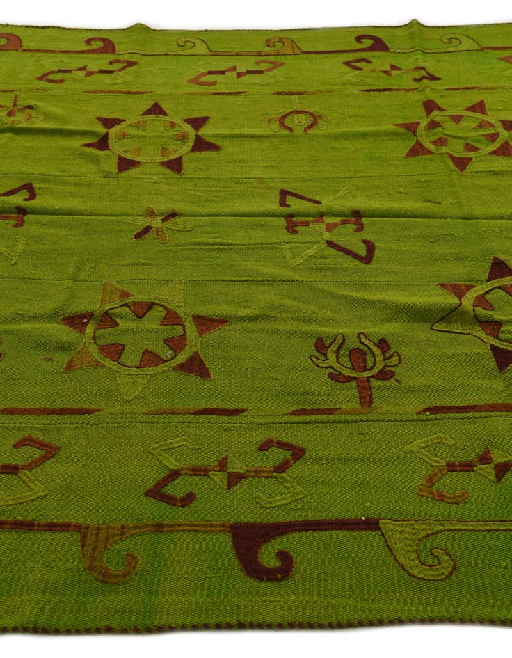 Detail image of  5' 6 x 7' 4  Hand Woven Kilim Suzani Wool Rug