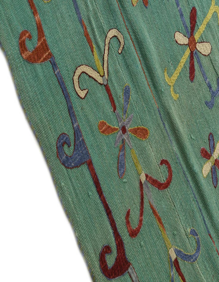 Detail image of  5' 9 x 7' 9  Hand Woven Kilim Suzani Wool Rug