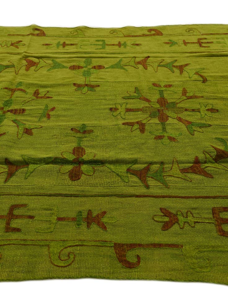 Detail image of  5' 7 x 7' 8  Hand Woven Kilim Suzani Wool Rug