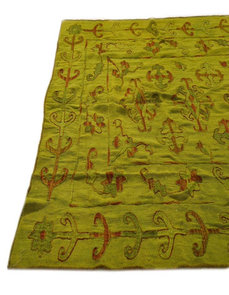 Detail image of  5' 5 x 6' 6  Hand Woven Kilim Suzani Wool Rug