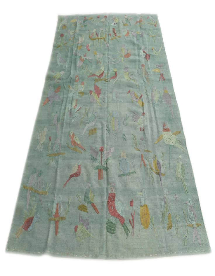 Detail image of  5' 7 x 7' 4  Hand Woven Kilim Suzani Wool Rug