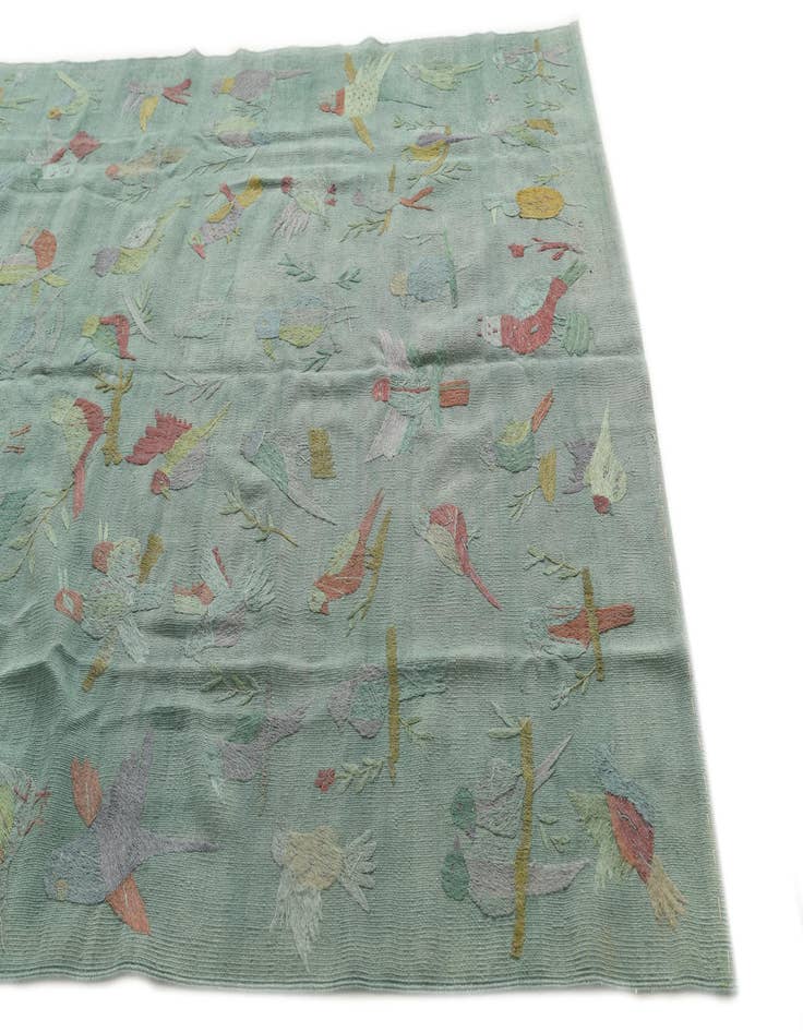 Detail image of  5' 7 x 7' 4  Hand Woven Kilim Suzani Wool Rug