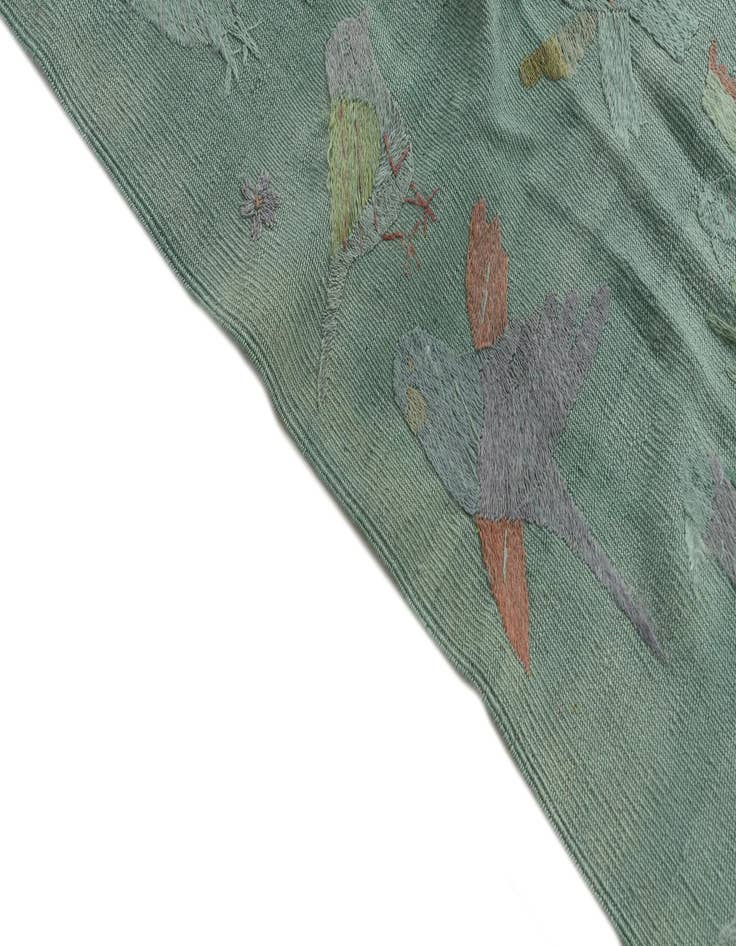 Detail image of  5' 7 x 7' 4  Hand Woven Kilim Suzani Wool Rug