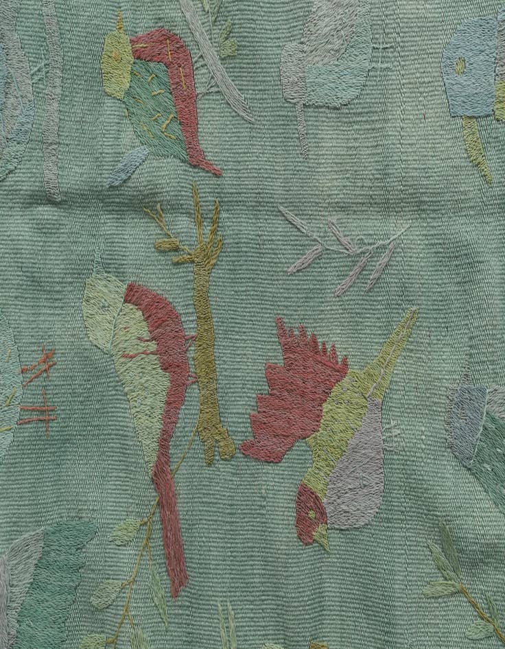 Detail image of  5' 7 x 7' 4  Hand Woven Kilim Suzani Wool Rug