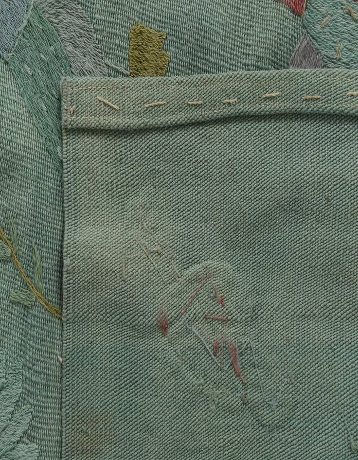 Detail image of  5' 7 x 7' 4  Hand Woven Kilim Suzani Wool Rug