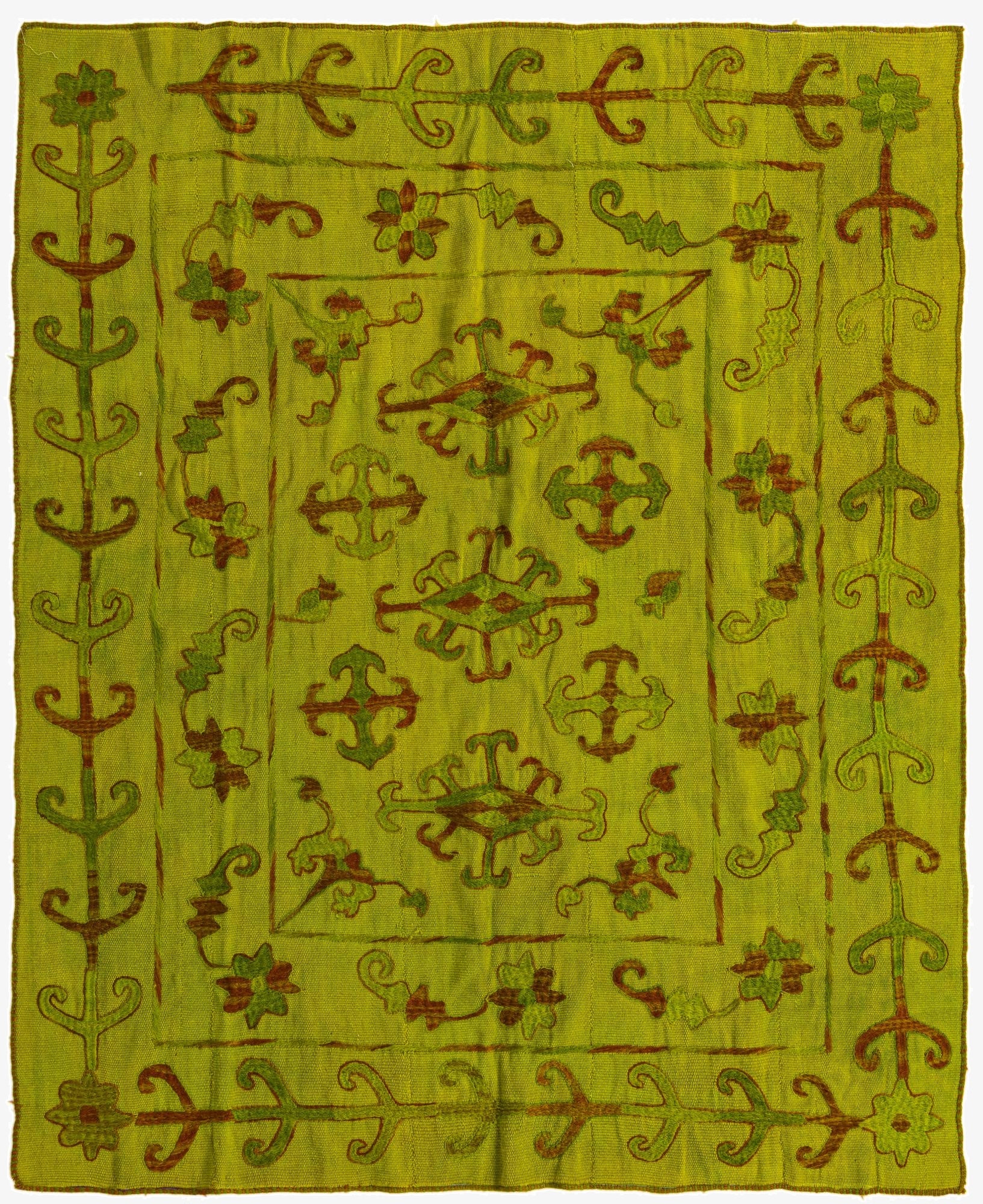  5' 5 x 6' 6  Hand Woven Kilim Suzani Wool Rug