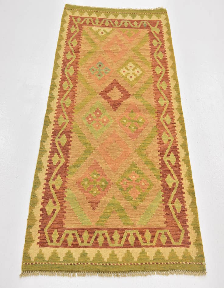 Detail image of  3' x 4' 10  Hand Woven Kilim Waziri Wool Rug