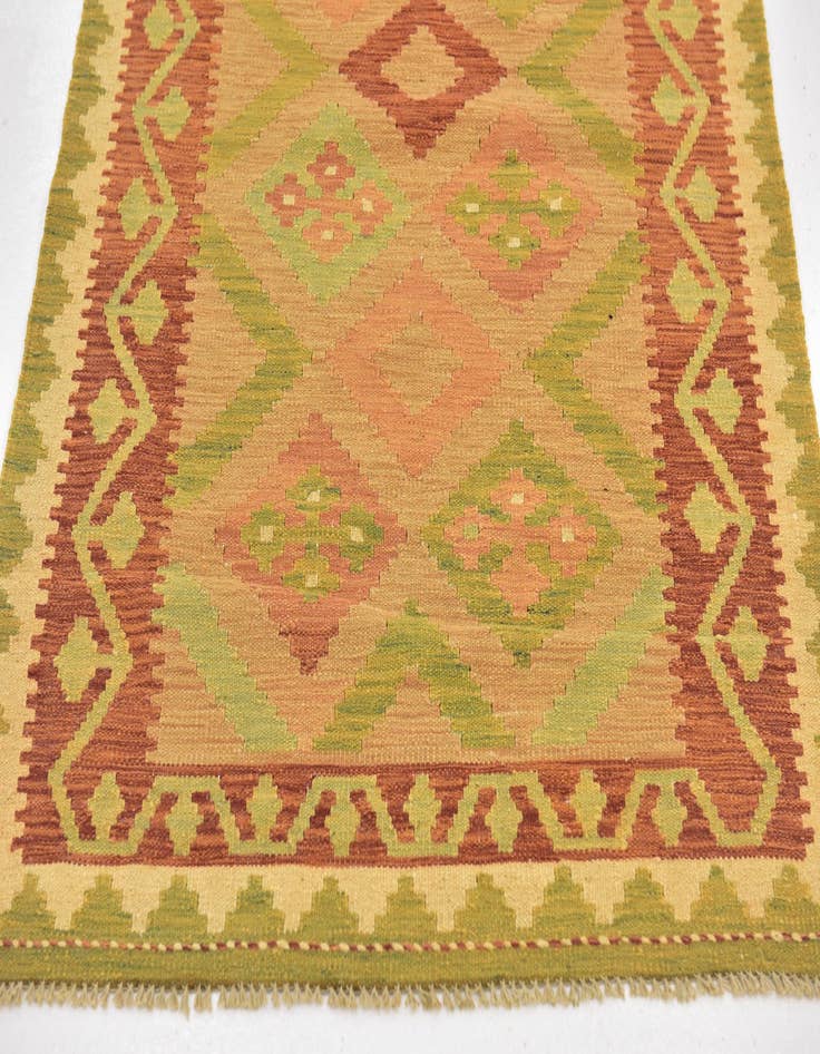 Detail image of  3' x 4' 10  Hand Woven Kilim Waziri Wool Rug