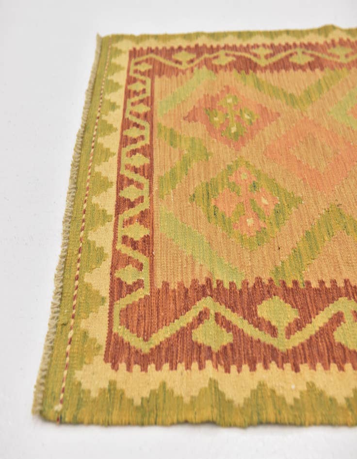 Detail image of  3' x 4' 10  Hand Woven Kilim Waziri Wool Rug