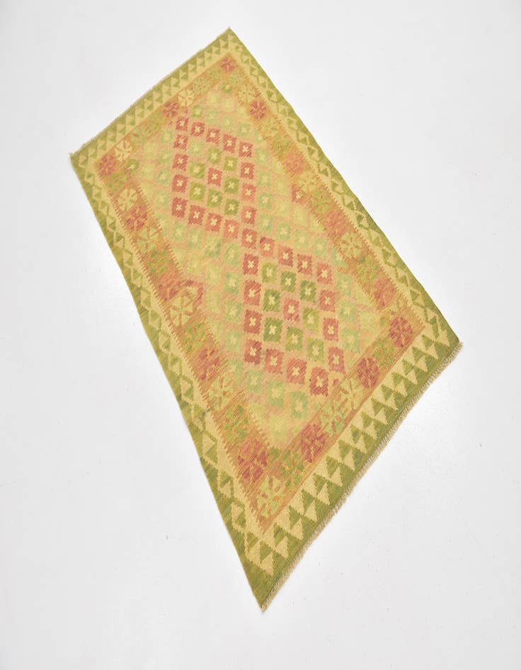 Detail image of  3' x 5' 2  Hand Woven Kilim Waziri Wool Rug