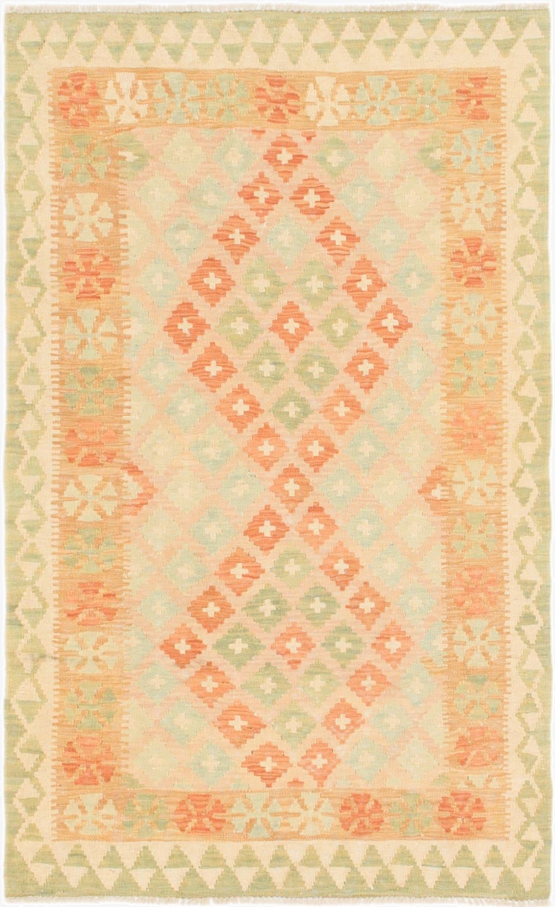  3' x 5' 2  Hand Woven Kilim Waziri Wool Rug