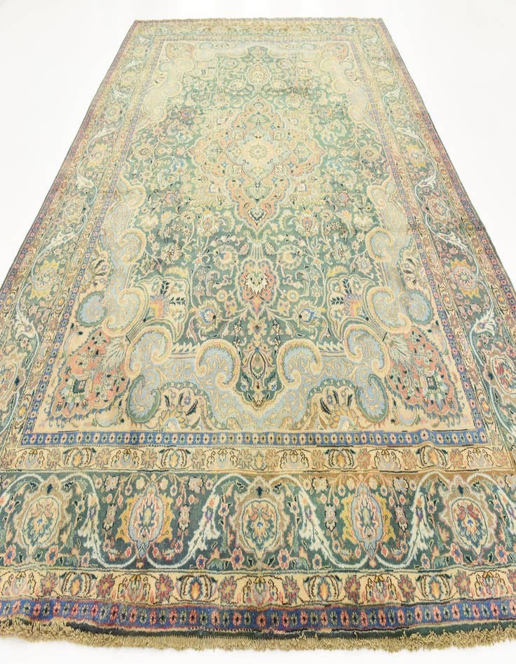 Detail image of  9' 9 x 12' 9  Hand Knotted Mashad Persian Wool Rug