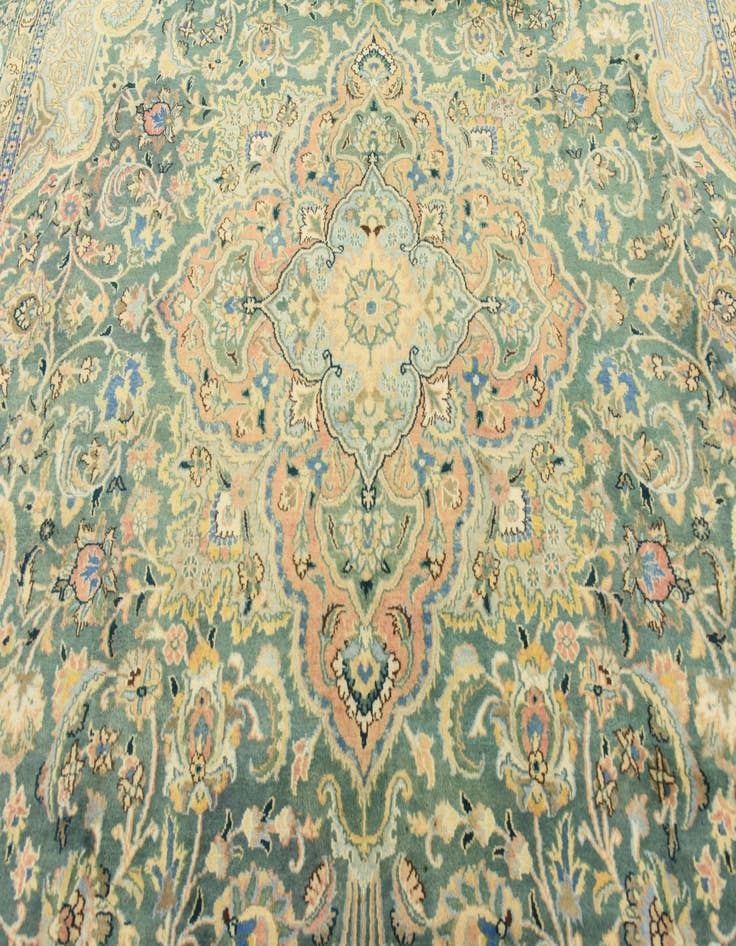 Detail image of  9' 9 x 12' 9  Hand Knotted Mashad Persian Wool Rug