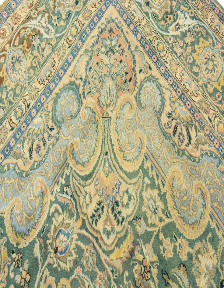 Detail image of  9' 9 x 12' 9  Hand Knotted Mashad Persian Wool Rug