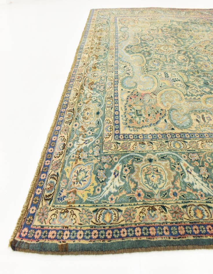 Detail image of  9' 9 x 12' 9  Hand Knotted Mashad Persian Wool Rug