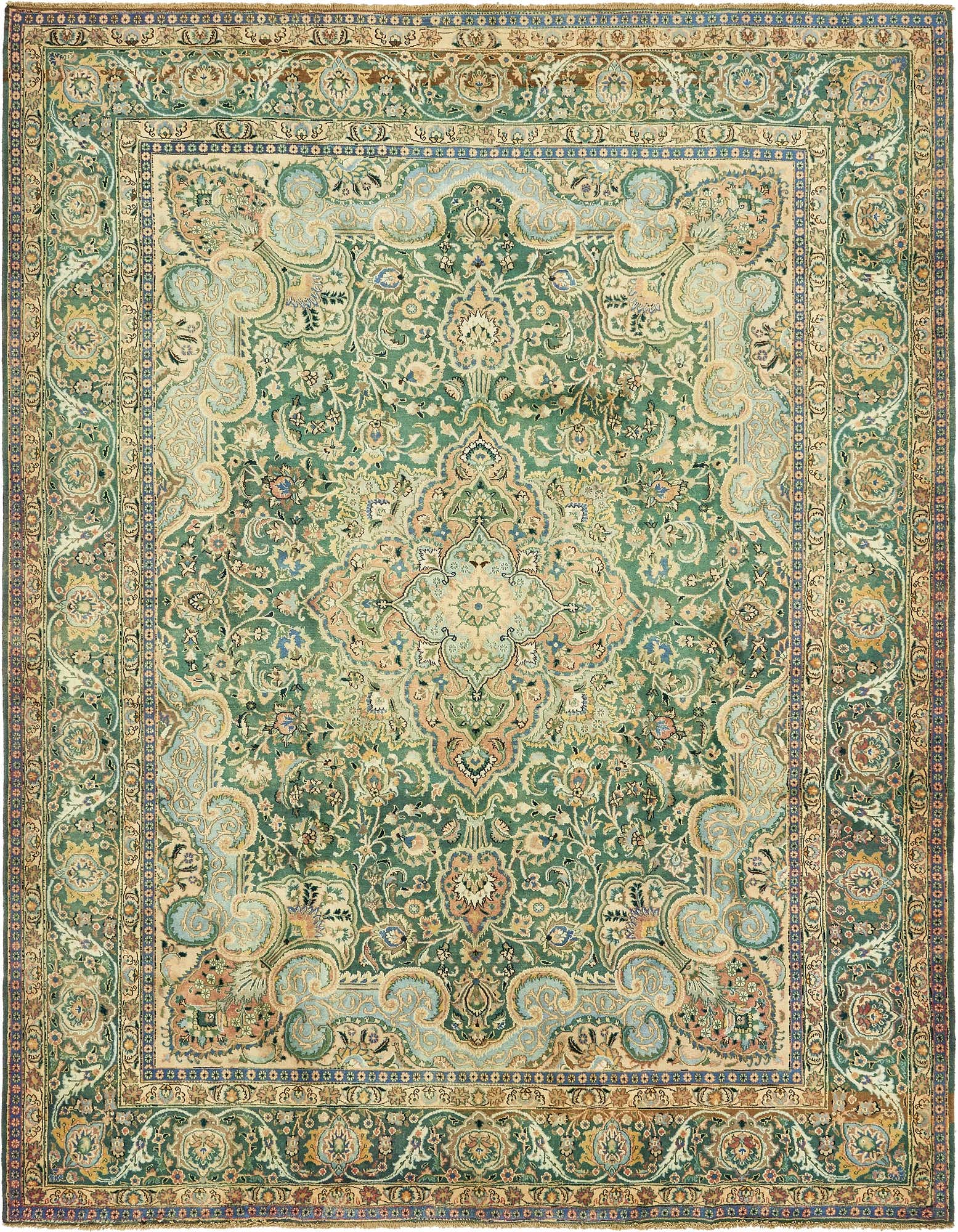 Primary image of  9' 9 x 12' 9  Hand Knotted Mashad Persian Wool Rug