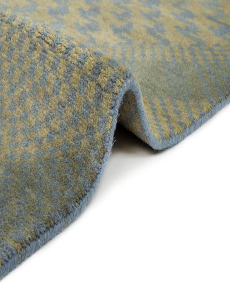 Detail image of  7' 10 x 10'  Hand Knotted Modern Manshu Wool Rug