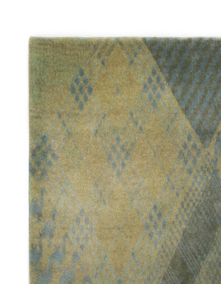 Detail image of  7' 10 x 10'  Hand Knotted Modern Manshu Wool Rug