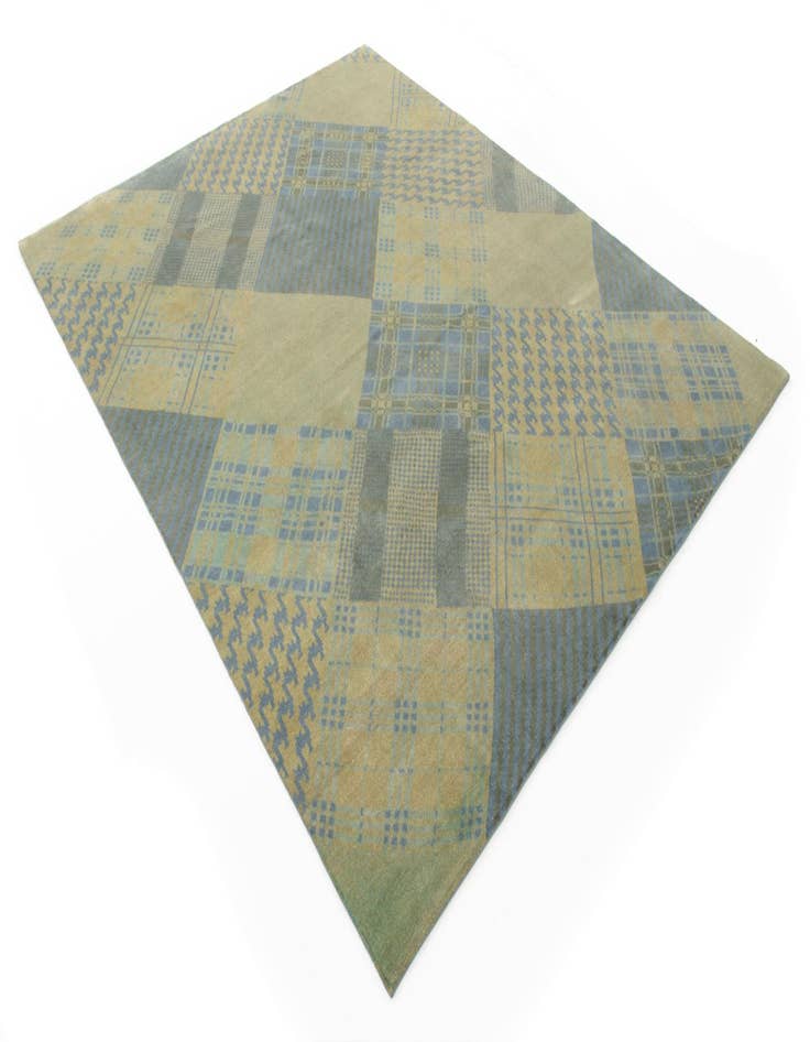 Detail image of  7' 10 x 9' 10  Hand Knotted Modern Manshu Wool Rug